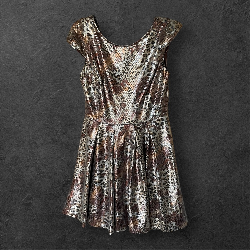 Betsey‎ Johnson Sequined Leopard Print Dress, 8